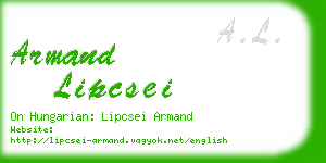 armand lipcsei business card